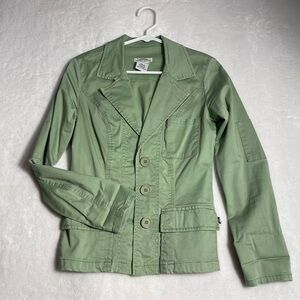 Z. Cavaricci Sage Green Army Style Tailored Jacket. Y2K, Soft, Vintage, Casual